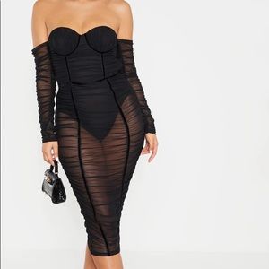 PLT Mesh Midi Dress